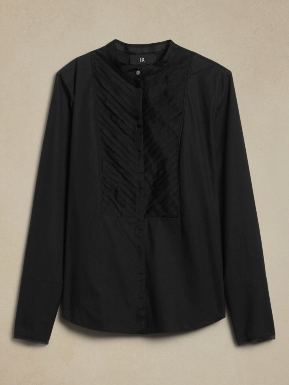 Banana Republic Josefa Tuxedo Shirt in Black - Picture 2 of 10